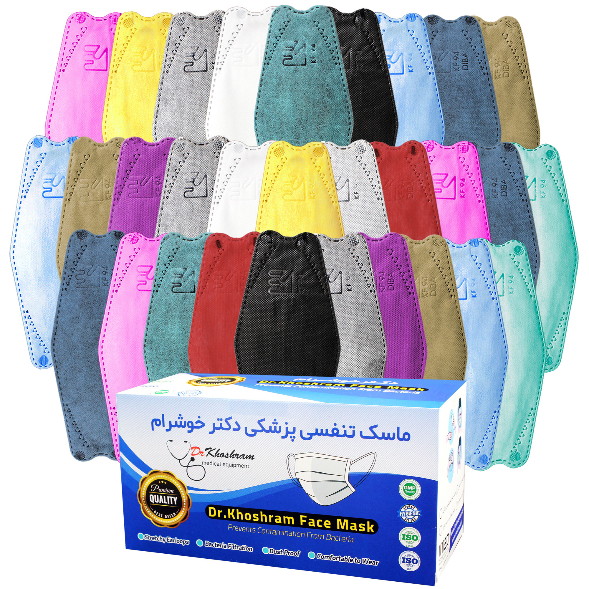 ماسک تنفسی دکترخوشرام مدل اقتصادی بسته 30 عددی ماسک تنفسی دکترخوشرام مدل اقتصادی بسته 30 عددی