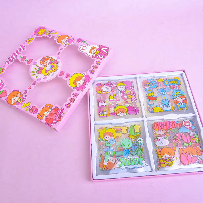 برچسب مدل برش خورده طرح فانتزی دختر بازیگوش بسته 100 عددی