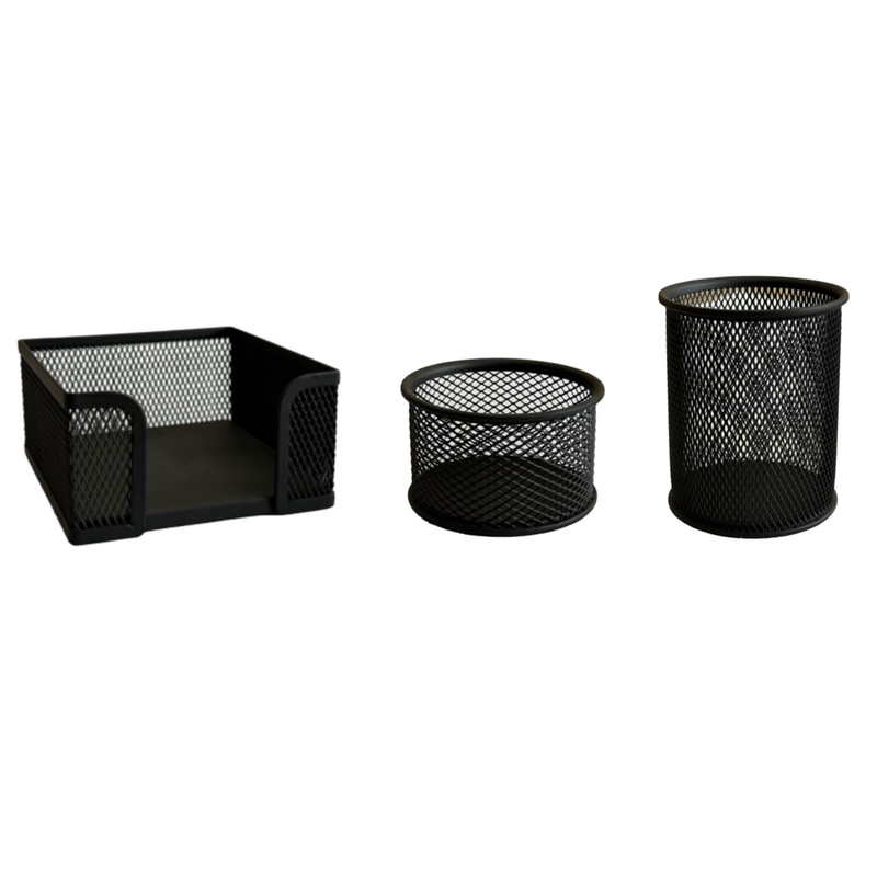 ست لوازم اداری رومیزی مدل توری مجموعه 3 عددی
