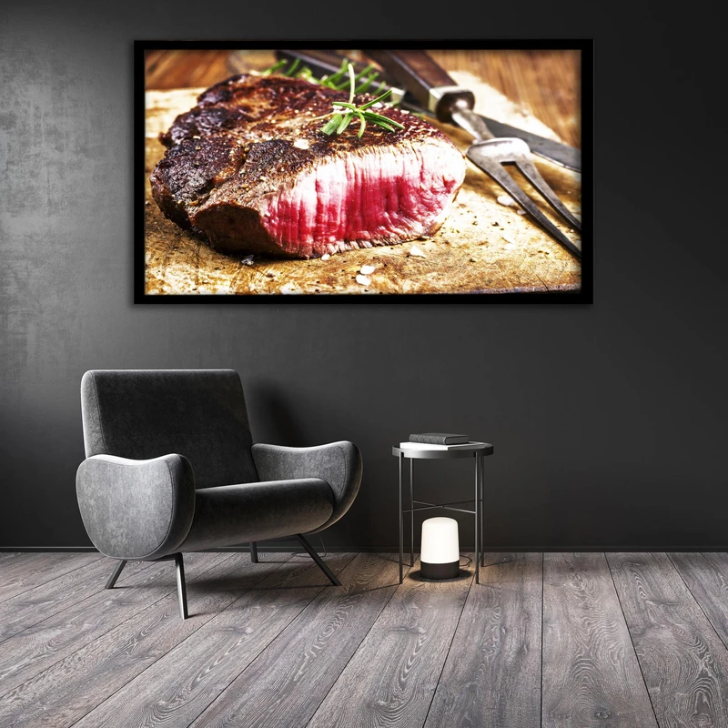 تابلو نوری بکلیت طرح استیک گوشت مدل BACKLIT-B78
