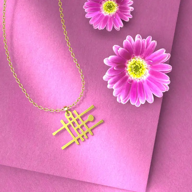 گردنبند طلا 18 عیار زنانه مدوپد مدل هندسی کد D3-1-1188