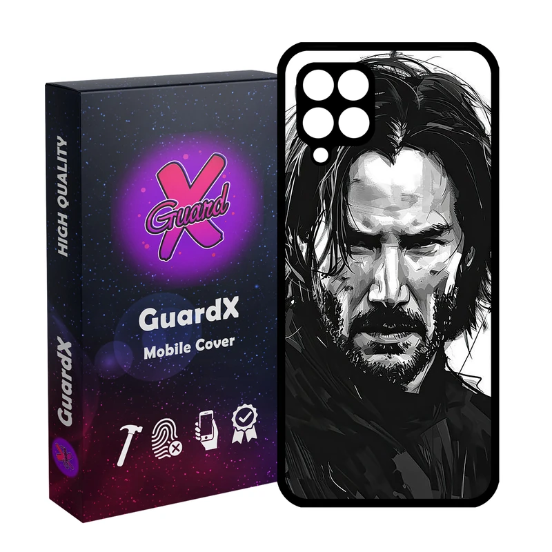 کاور گارد ایکس طرح جان ویک مدل Glass10754 مناسب برای گوشی موبایل سامسونگ Galaxy A12/M12/F12