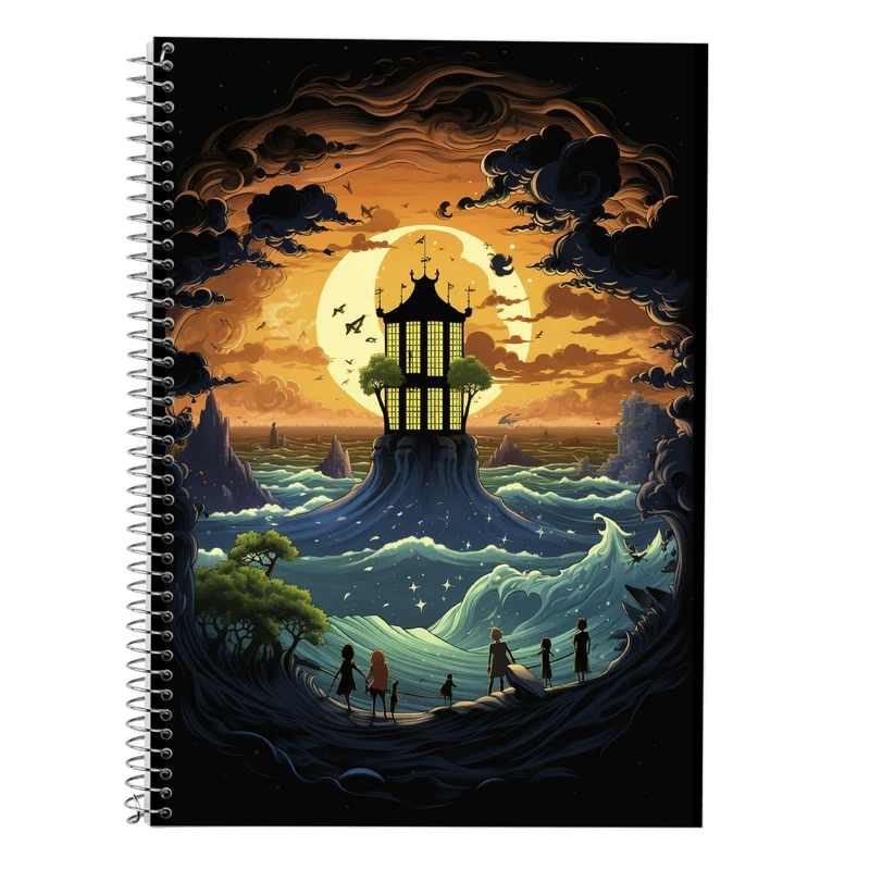 دفتر زبان 50 برگ مدوپد مدل دوخط طرح Vindland Saga کد DF3154