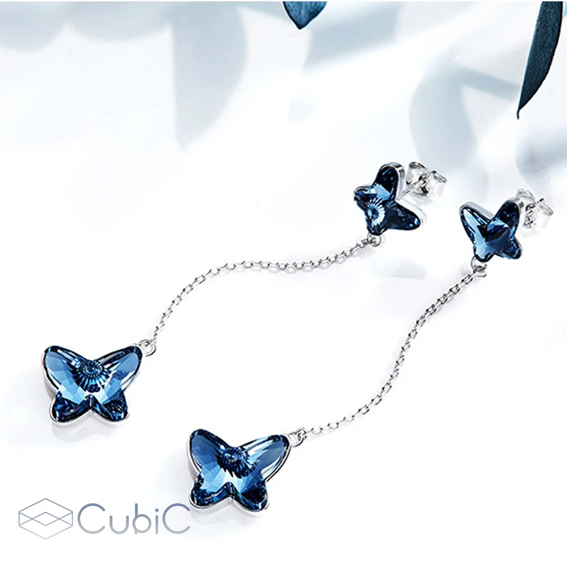 عکس شماره 9 : گوشواره نقره زنانه کوبیک مدل qp_9209