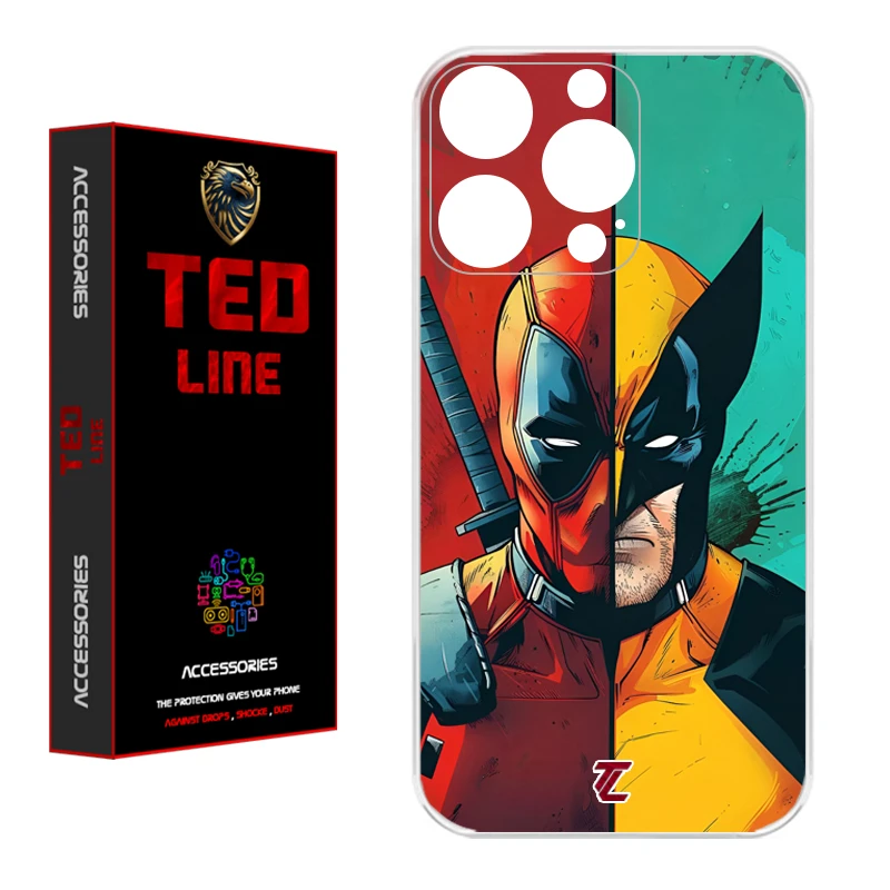 کاور تد لاین طرح ددپول و ولورین کد 1134 مناسب برای گوشی موبایل اپل Iphone 15 Pro