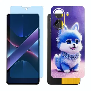 Glass Together model matte anti blue screen protector suitable for Xiaomi Poco X7 Pro mobile phone with back cover sticker