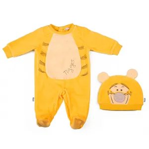 ست سرهمی و کلاه نوزادی پاپو مدل 300377 tigger