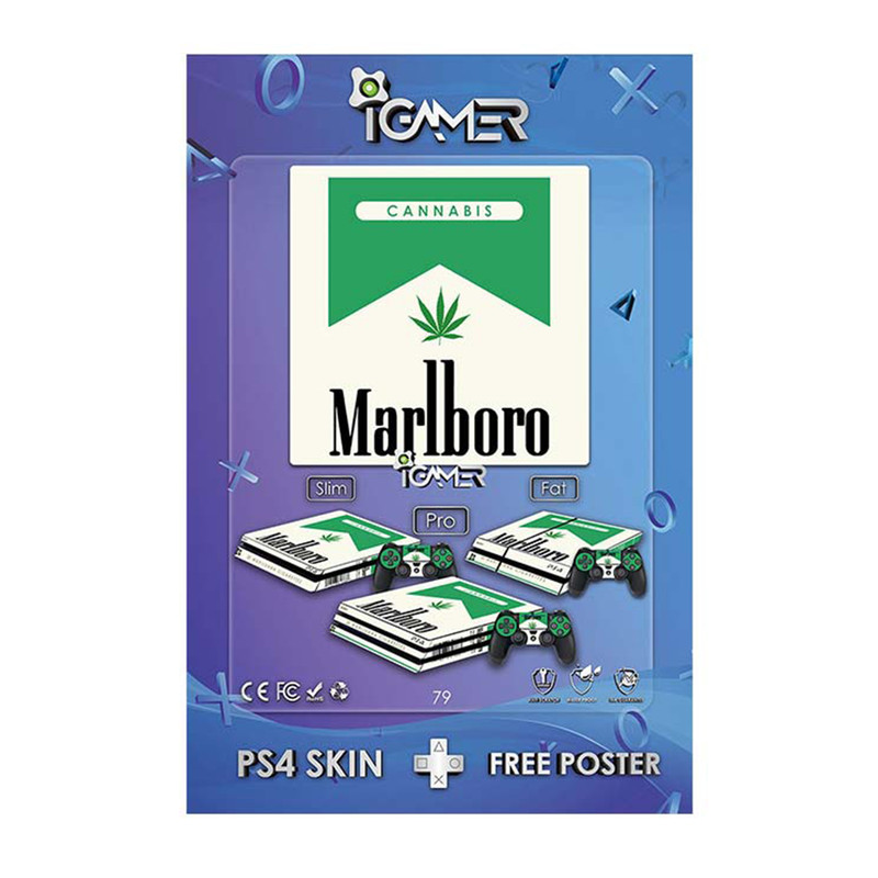 برچسب پلی استیشن ۴ سونی مدل skin ps4 slim marlbro