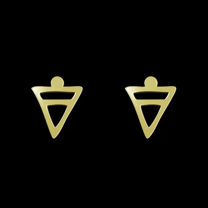 گوشواره طلا 18 عیار زنانه مدوپد مدل هندسی کد GA1-16108