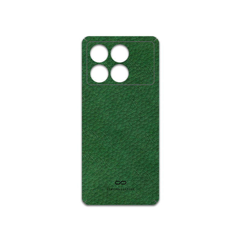برچسب پوششی ماهوت مدل Green-Leather مناسب برای گوشی موبایل شیائومی Poco X6 Pro