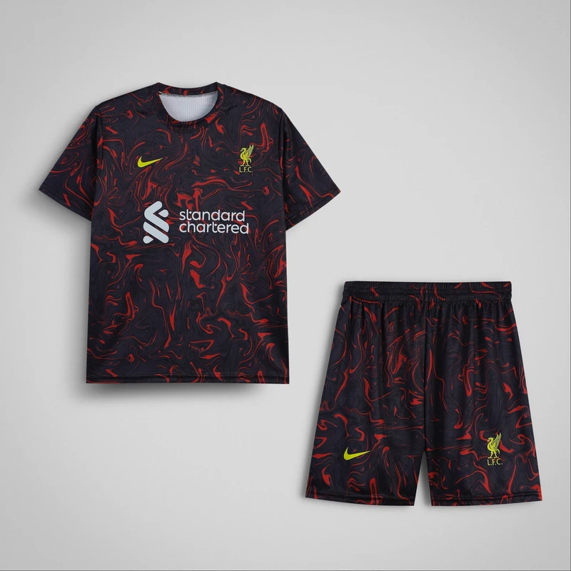 ست تی‌شرت و شلوارک ورزشی پسرانه مدل    LFC_Flame24