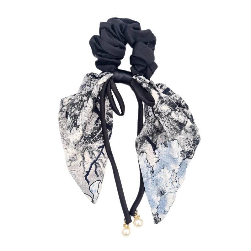 کش مو زنانه مدل کراواتی آویزدار کد brg L290