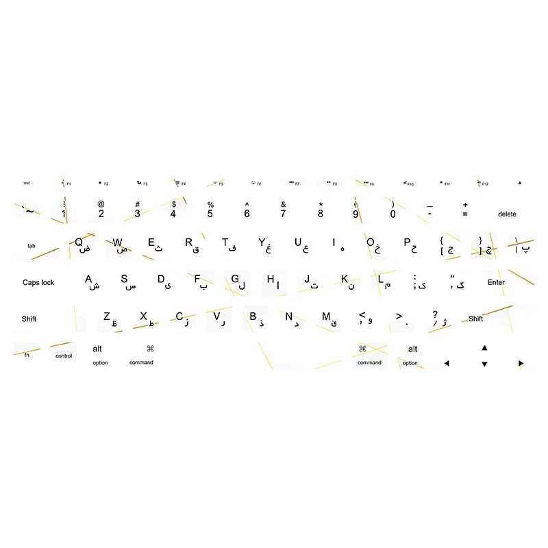 برچسب کیبورد فارسی طرح polygon17 مناسب برای مک بوک ایر 11 اینچ 2010-2011