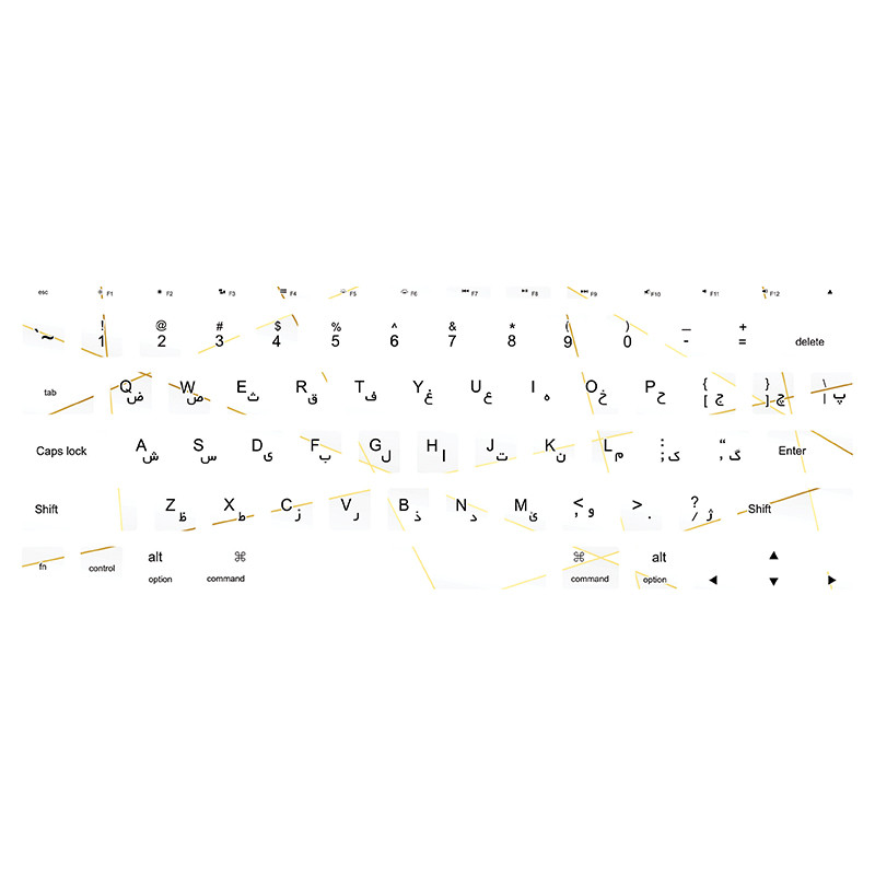  برچسب کیبورد فارسی طرح polygon17 مناسب برای مک بوک ایر 11 اینچ 2010-2011