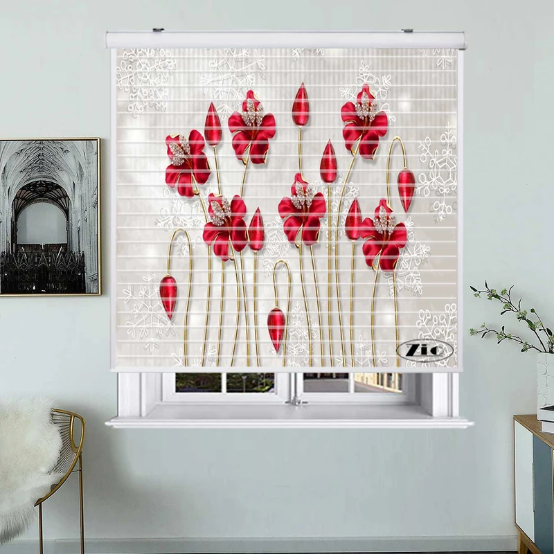 پرده زبرا زیو مدل سیلوئت 3D1270 سایز 150x150 سانتی متر