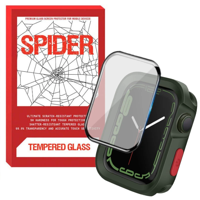 کاور اسپایدر مدل Silicone AMIZEE مناسب برای اپل واچ سری 4 / 5 / 6 / SE سایز 44 میلی متری به همراه محافظ صفحه نمایش