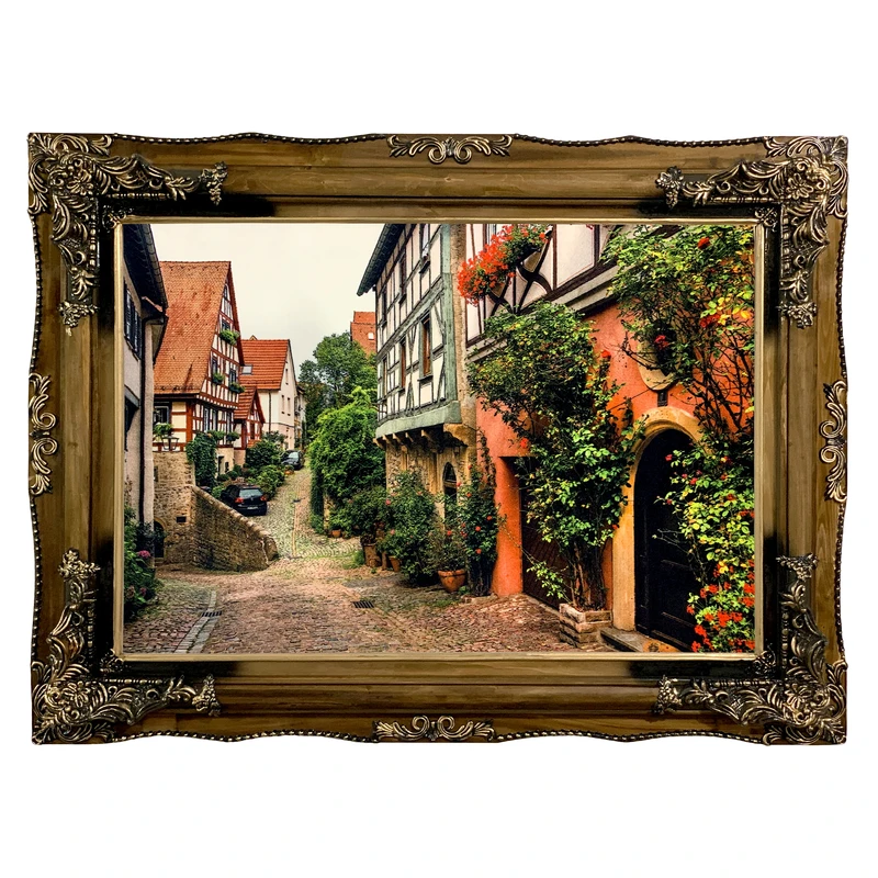 تابلو فرش ماشینی طرح کوچه سرسبز کد ۷۳۸۵