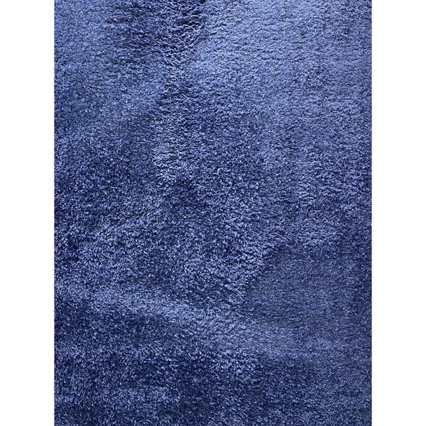 فرش ماشینی مدل شگی فلوکاتی طرح پرزبلند زمینه سورمه ای