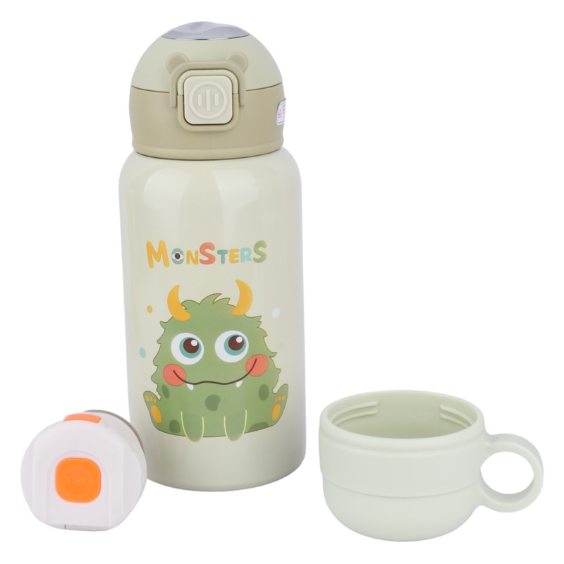 فلاسک کودک مدل دو حالته درجه دار طرح حیوانات گنجایش 600 میلی لیتر