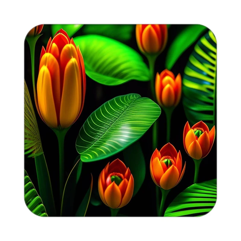 زیر لیوانی کاکتی طرح گل مدل mp17847