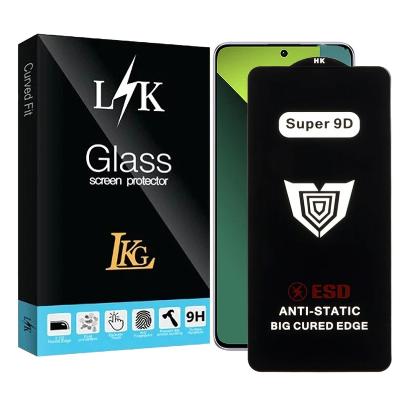 محافظ صفحه نمایش ال کا جی مدل Super 9D مناسب برای گوشی موبایل شیائومی Redmi Note 13 4G