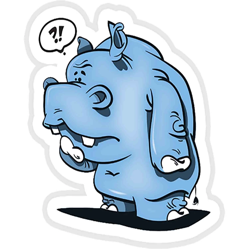 استیکر لپ تاپ طرح Confused Hippo کد ST359
