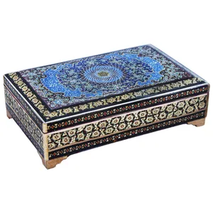 جعبه جواهرات خاتم کاری مدل 1422 طرح تذهیب کد 363526
