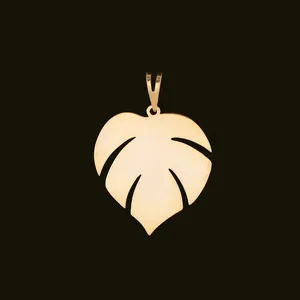 آویز گردنبند طلا 18 عیار زنانه نیکان گلد مدل برگه