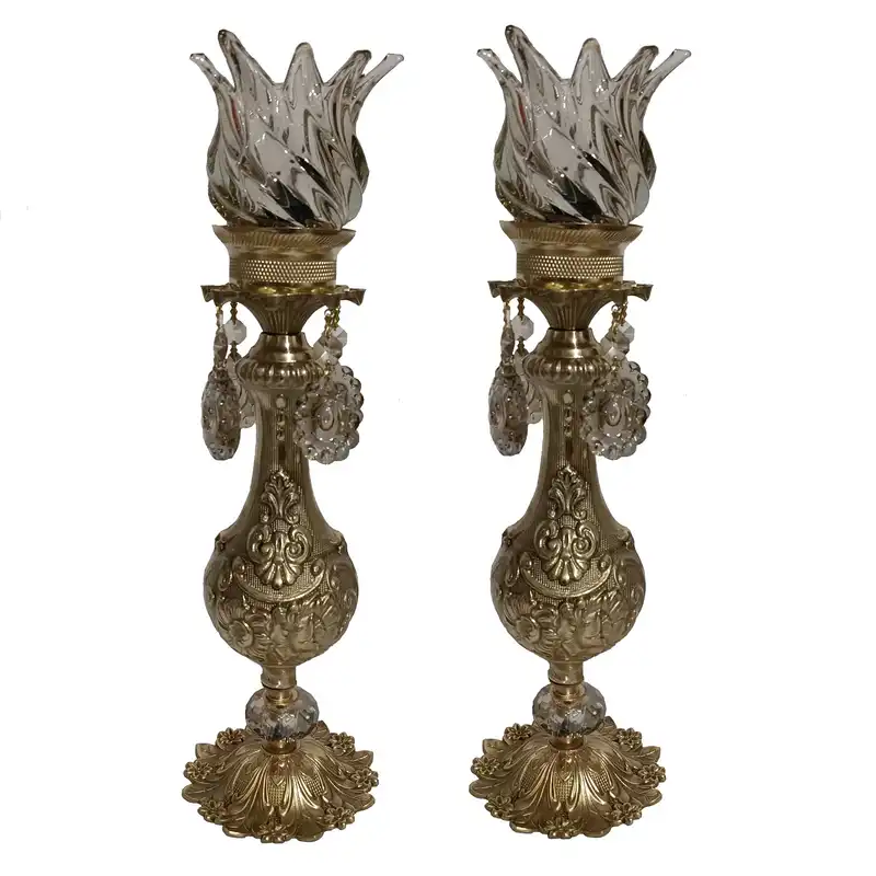 جاشمعی برنزی مدل S_4234 به همراه ساعت مجموعه 3 عددی