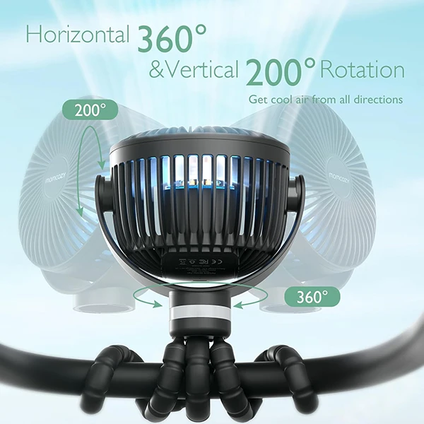 عکس شماره 4 : پنکه شارژی گیره ای مام کوزی مدل pf01 ظرفیت 8000 میلی آمپر ساعت