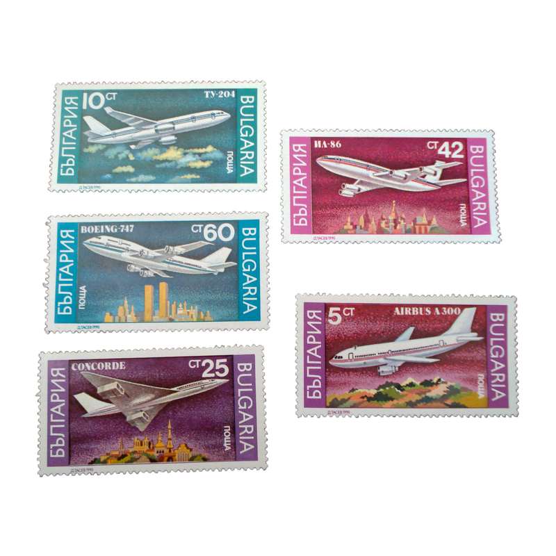 تمبر یادگاری مدل هواپیما کد bc-2204 مجموعه 5 عددی