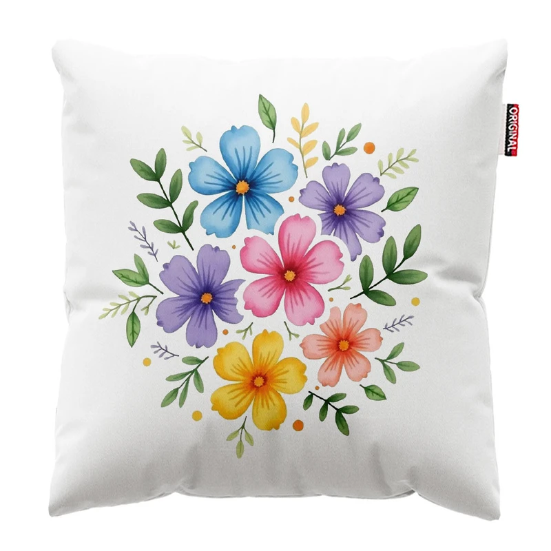 کوسن پاد آفرین طرح گل کد 2723 سایز 30*30 سانتی متر