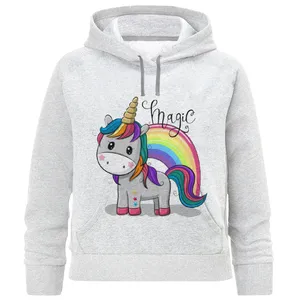 هودی دخترانه مدل تک شاخ رنگین کمون F702