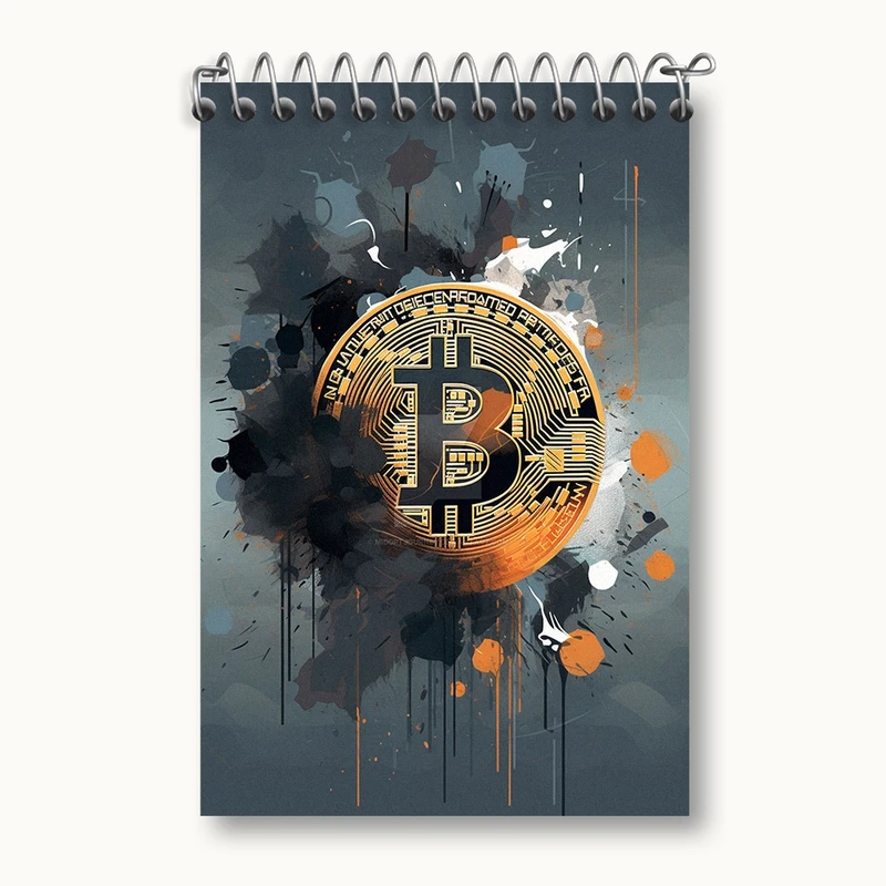 دفتر یادداشت 50 برگ خندالو مدل بیت کوین (Bitcoin) کد F1637