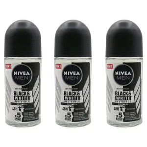 رول ضد تعریق مردانه نیوآ مدل Invisble Black and White حجم 50 میلی لیتر مجموعه 3 عددی