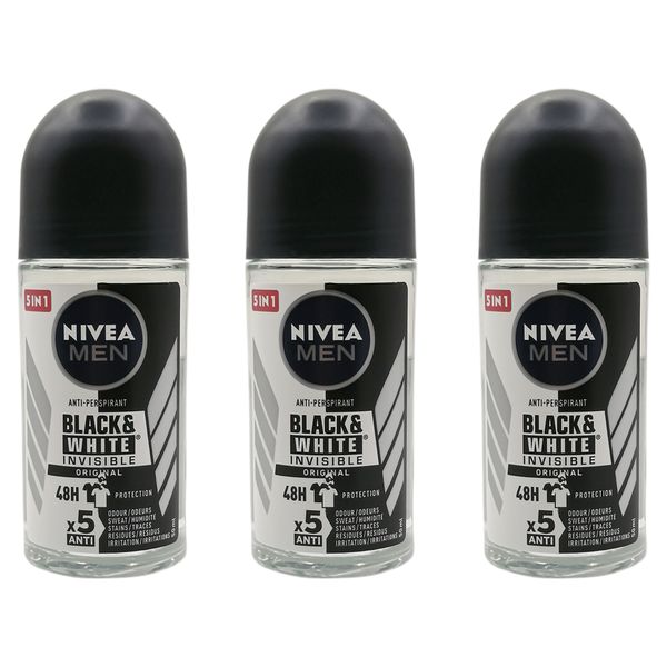 رول ضد تعریق مردانه نیوآ مدل Invisble Black and White حجم 50 میلی لیتر مجموعه 3 عددی رول ضد تعریق مردانه نیوآ مدل Invisble Black and White حجم 50 میلی لیتر مجموعه 3 عددی