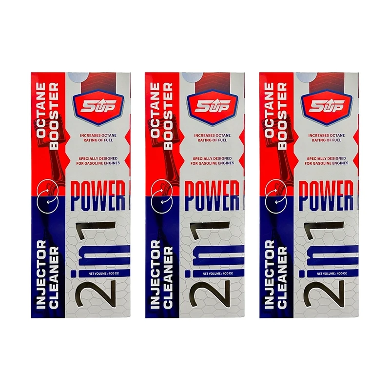 اکتان بوستر و انژکتور شوی دو کاره فایوآپ مدل Power 2 in 1 حجم 400 میلی لیتر بسته 3 عددی