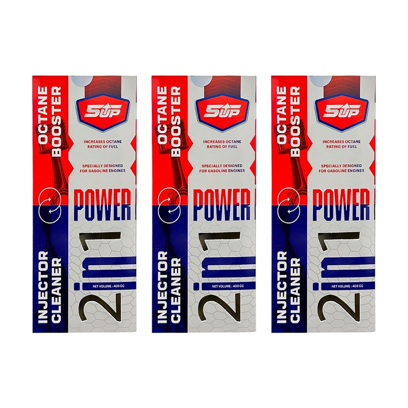 اکتان بوستر و انژکتور شوی دو کاره فایوآپ مدل Power 2 in 1 حجم 400 میلی لیتر بسته 3 عددی