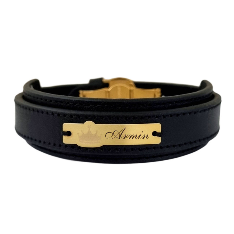 دستبند طلا 18 عیار مردانه لیردا مدل اسم آرمین 823