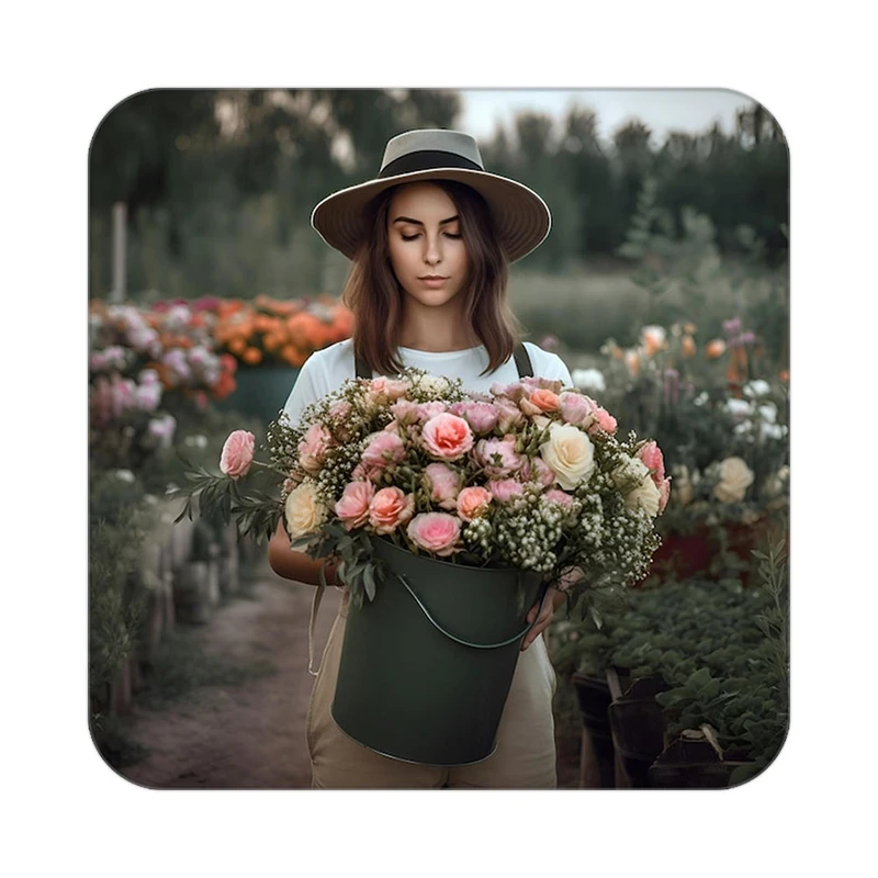 زیر لیوانی کاکتی طرح گل مدل mp16377