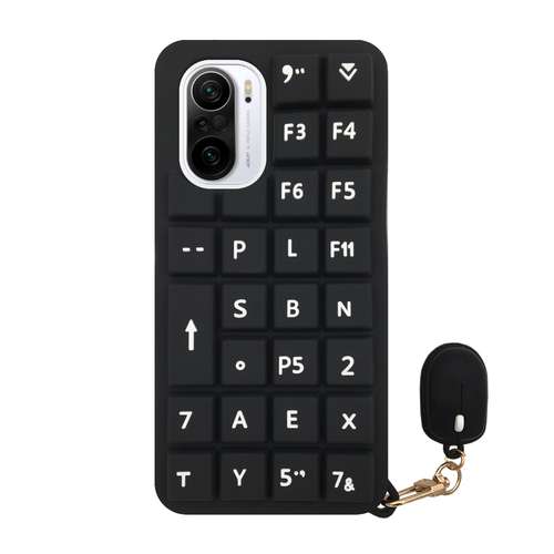 کاور دکین مدل فیجت طرح Keyboard مناسب برای گوشی موبایل شیائومی Poco F3/11X/MI 11i/Redmi K40/K40 Pro  به همراه آویز  