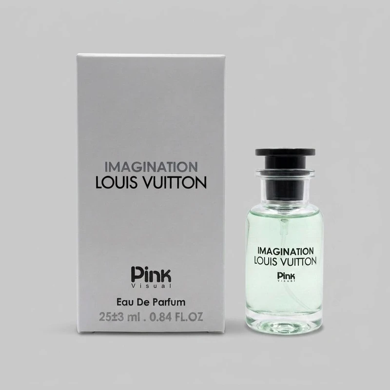 عطر جیبی مردانه پینک ویژوآل مدل لویی ویتون ایمیجینیشن با رایحه خنک و مرکباتی حجم ۲۵ میلی‌لیتر