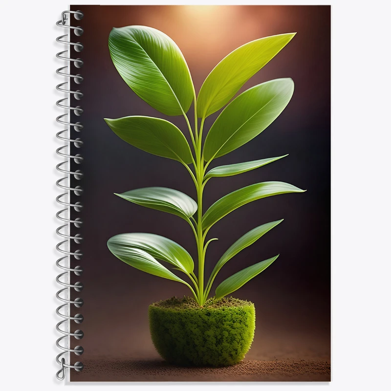 دفتر زبان 50 برگ خندالو مدل سه خط طرح گلدان گل کد F6738