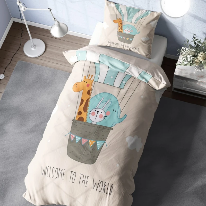 سرویس خواب 1 نفر 4 تکه مدل بالون حیوانات کد 1070