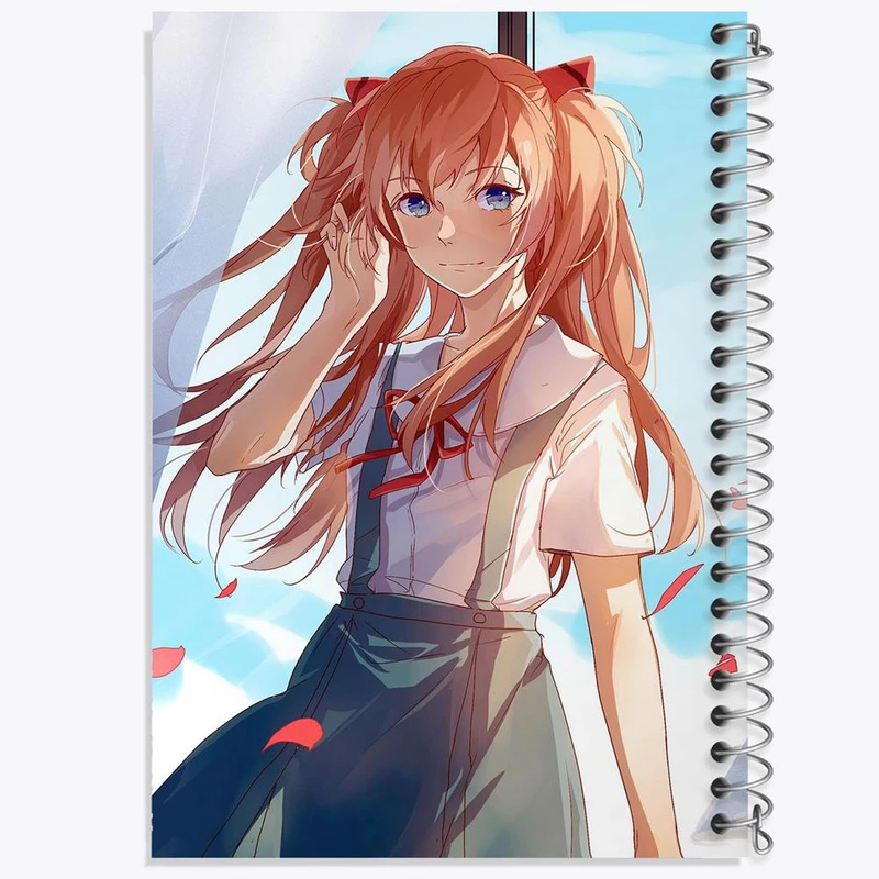 دفتر شطرنجی 50 برگ خندالو طرح آسوکا چان انیمه اونگلیون کد 13801