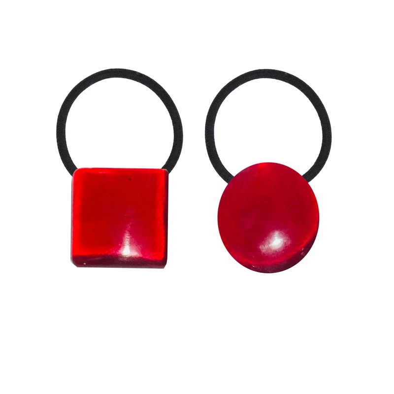 کش مو زنانه مدل اشکال طرح دایره و مربع کد 0828 بسته 2 عددی