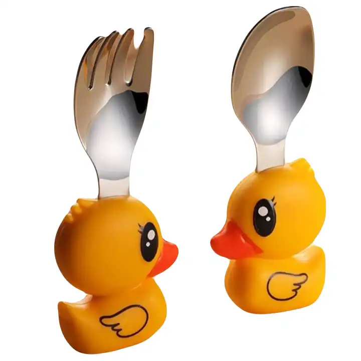 قاشق و چنگال طرح جوجه اردک کد 1
