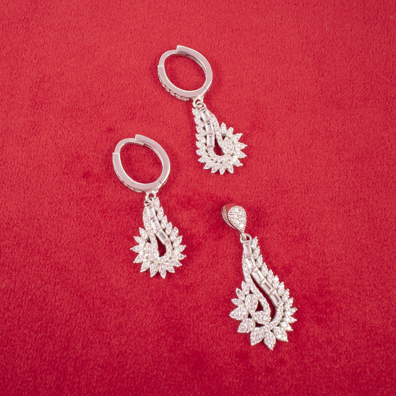 نیم ست نقره زنانه مدل AMT-N176