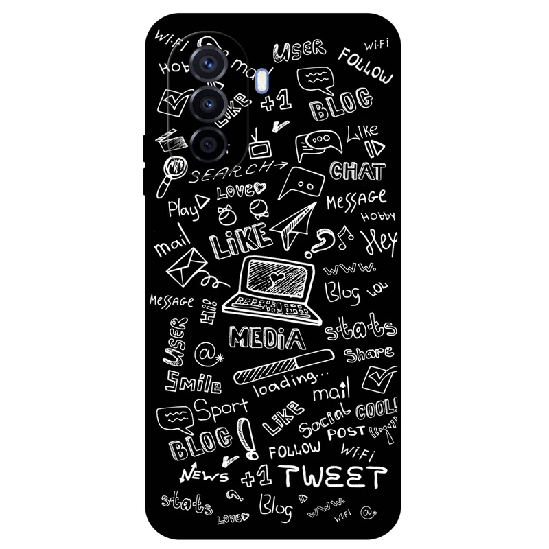 کاور مگافون طرح رسانه های اجتماعی مدل 1898 مناسب برای گوشی موبایل هوآوی Nova Y70