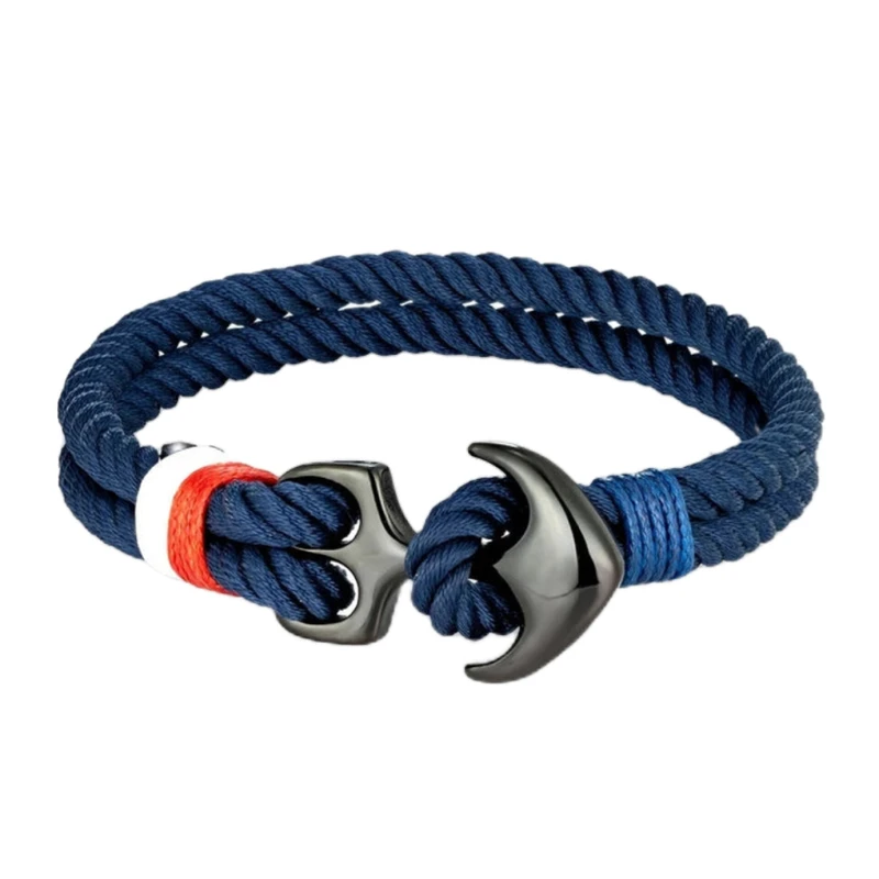 دستبند مردانه مدل آنکور از طناب ابریشم بافت کد 33